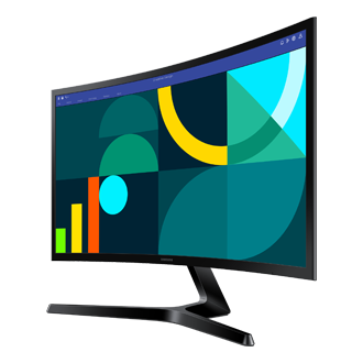 Zakrzywiony monitor 24 cale S36GD | LS24D366GAUXEN bokiem od prawej 