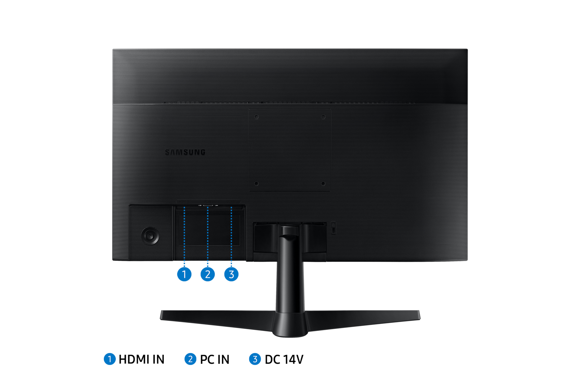 Monitor bezramkowy S31C 27 cali FHD, 75Hz, AMD FreeSync (LS27C310EAUXEN) - widok na wejścia do monitora