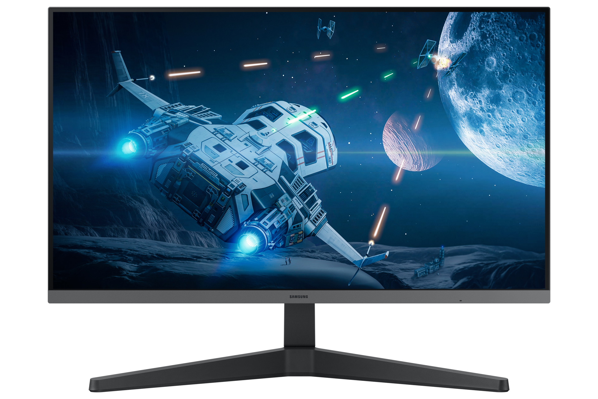 Monitor do pracy biurowej S3 27 cali, model LS49CG950EUXEN stojący po skosie w prawo