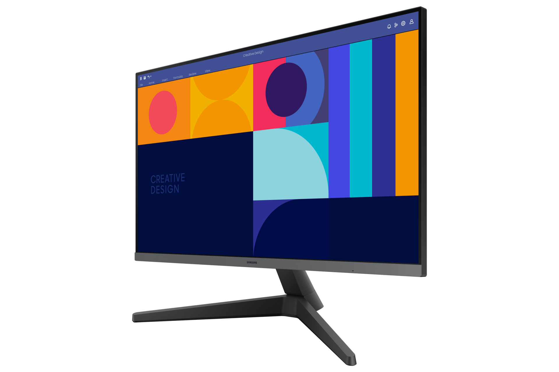 Samsung Essential S3 27'' S33GC -  widok przodu urządzenia z boku z lewej strony