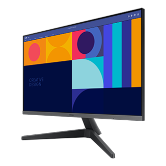 Samsung Essential S3 27'' S33GC -  widok przodu urządzenia z boku z lewej strony
