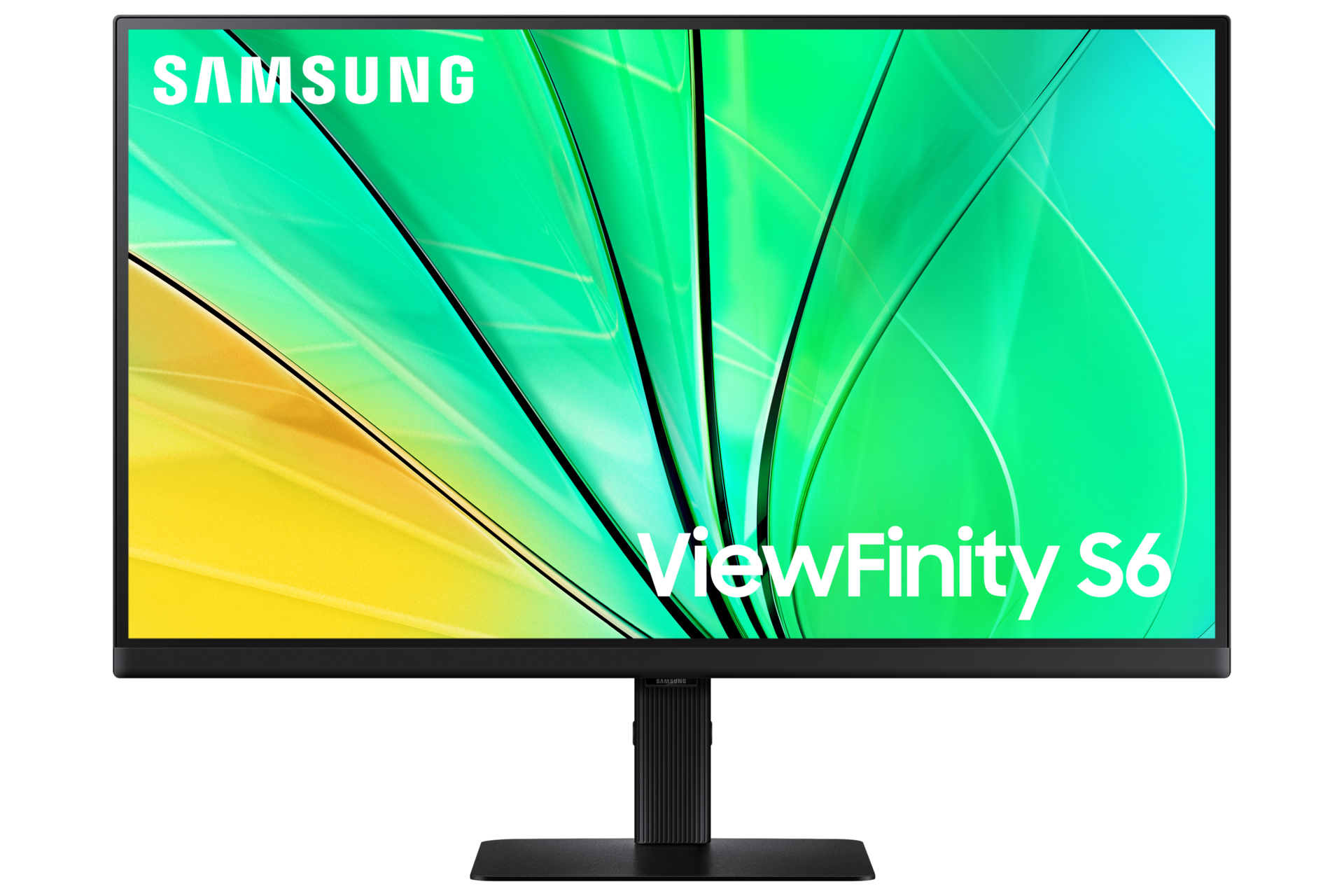 Monitor Viewfinity S6 27 cali QHD LS27D600EAUXEN - widok przodem z napisem Samsung ViewFinity S6