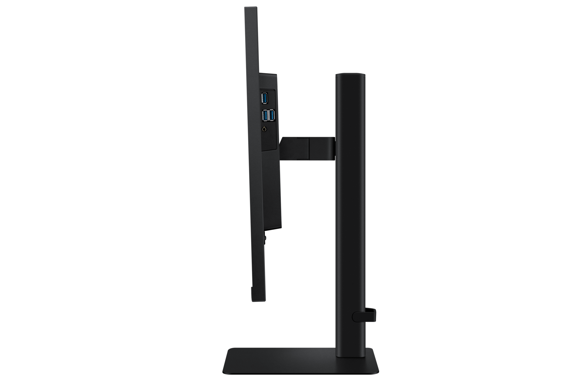 Monitor Viewfinity S8 27 cali 4K UHD LS27D800UAUXEN - widok lewym bokiem z lekko pochylonym ekranem