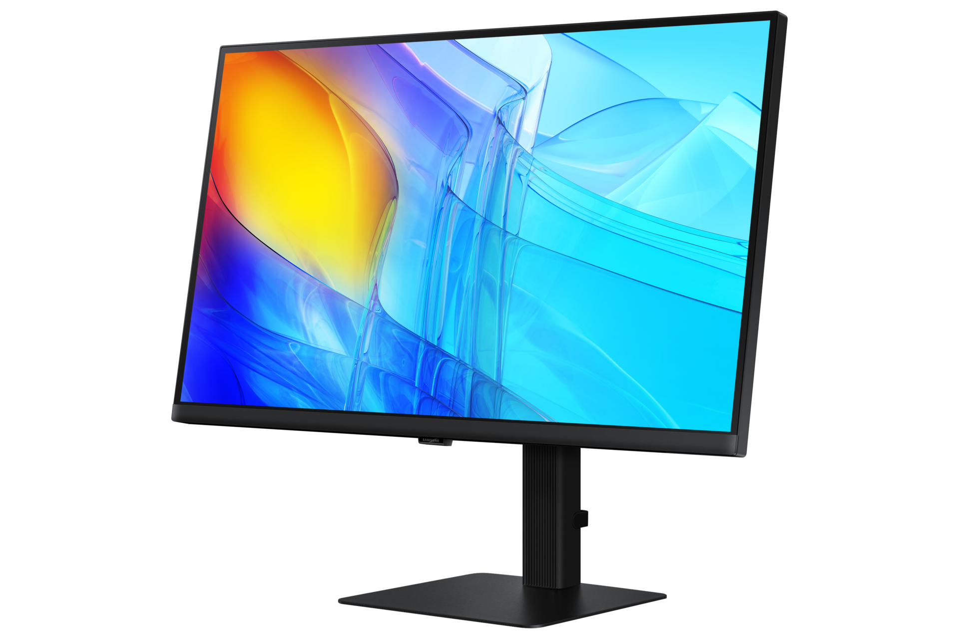 Monitor Viewfinity S8 27 cali 4K UHD LS27D800UAUXEN - widok po skosie z odchylonym ekranem