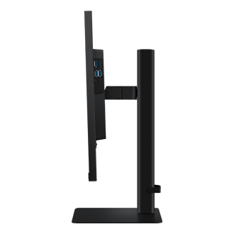 Monitor Viewfinity S8 27 cali 4K UHD LS27D800UAUXEN - widok lewym bokiem z lekko pochylonym ekranem