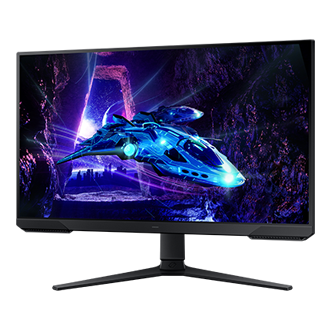 Monitor gamingowy Odyssey G3 G30D 27" LS27DG300EUXEN pokazany z przodu od prawej 
