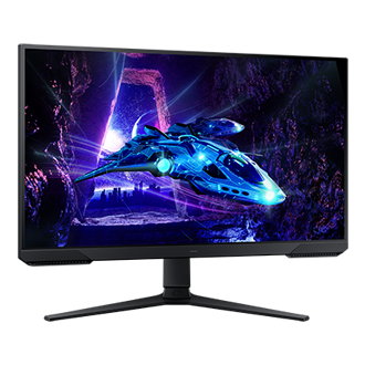 Monitor gamingowy Odyssey G3 G30D 27" LS27DG300EUXEN pokazany z przodu od lewej 