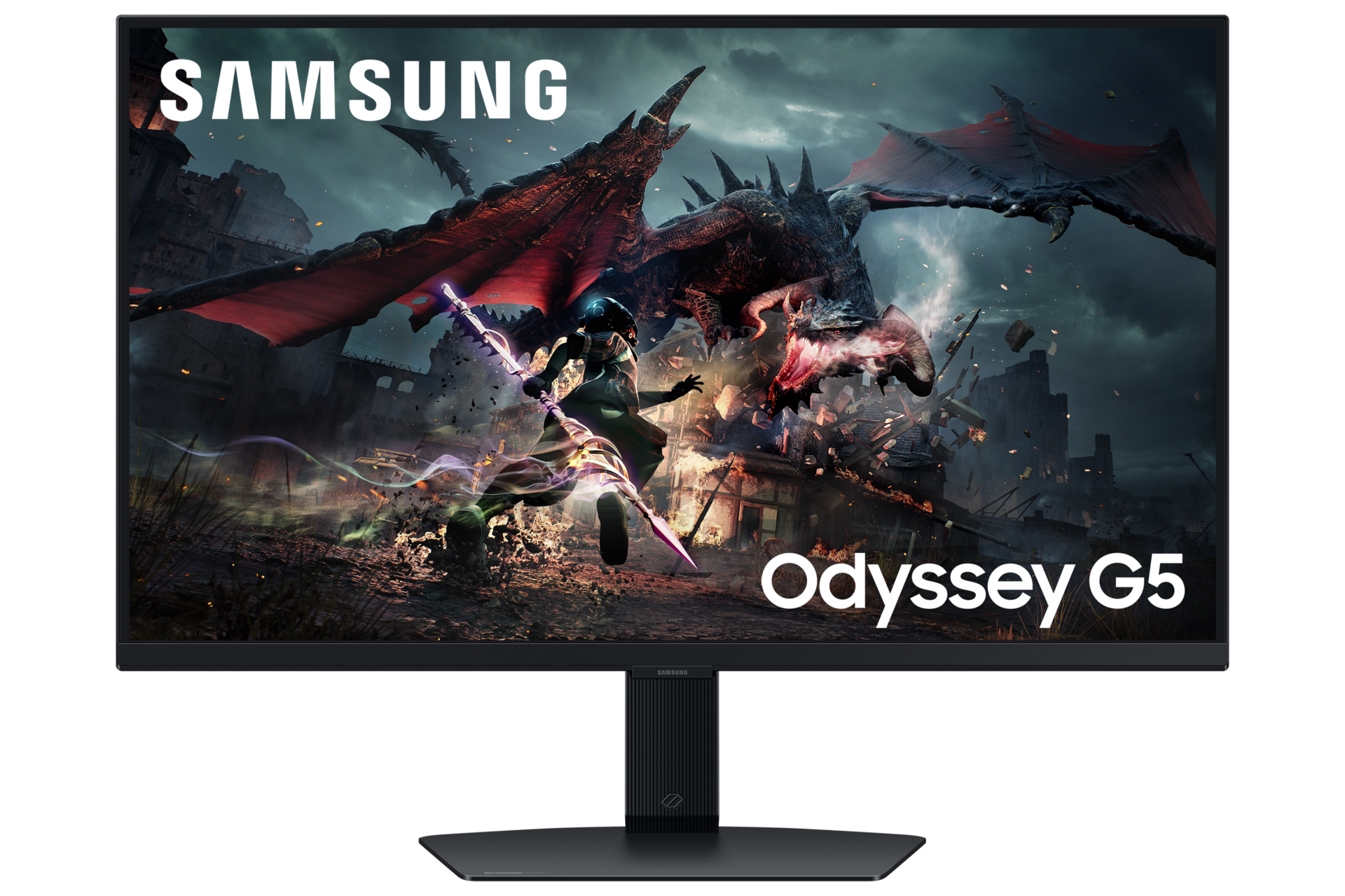 32"/27" Odyssey G5 G50D QHD 180Hz Gaming Monitor Front3 Black 