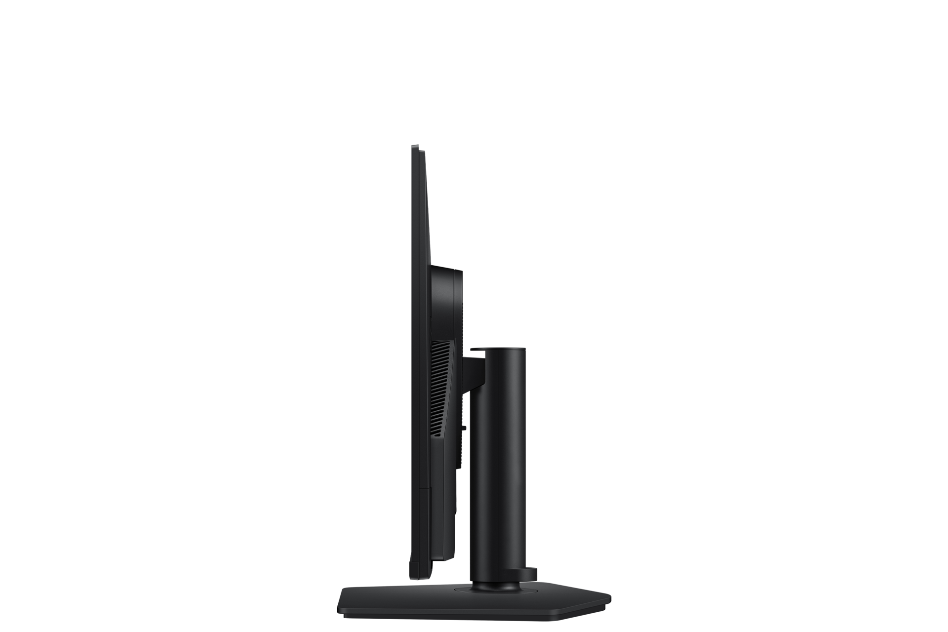 Samsung Odyssey G5 G50F 27" - boczny widok tyłu urządzenia z minimalną regulacją wysokości ustawienia ekranu