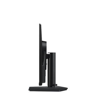 Samsung Odyssey G5 G50F 27" - boczny widok tyłu urządzenia z minimalną regulacją wysokości ustawienia ekranu