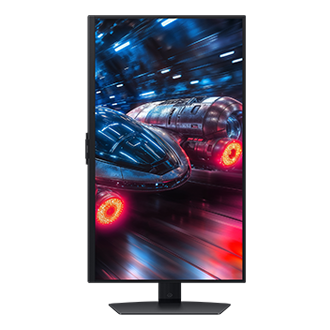 Samsung Odyssey G7 27'' G70F - widok z przodu z ekranem ustawionym w pionie