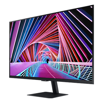 Monitor biznesowy Samsung ViewFinity S70A 32 cale (LS32A700NWPXEN) z czarną nogą - widok po skosie w prawo