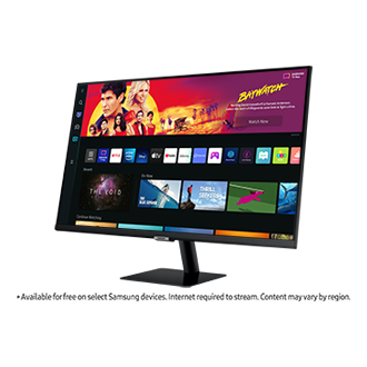 Monitor Smart M70B 32 cale (LS32BM702UPXEN) - widok z boku z odchylonym ekranem