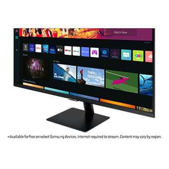 Monitor Smart M70B 32 cale (LS32BM702UPXEN) - zbliżenie na dolną krawędź ekranu po skosie