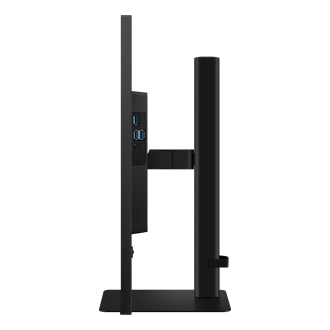 Monitor Viewfinity S6 32 cale QHD LS32D600UAUXEN - widok bokiem z ekranem w dolnej pozycji