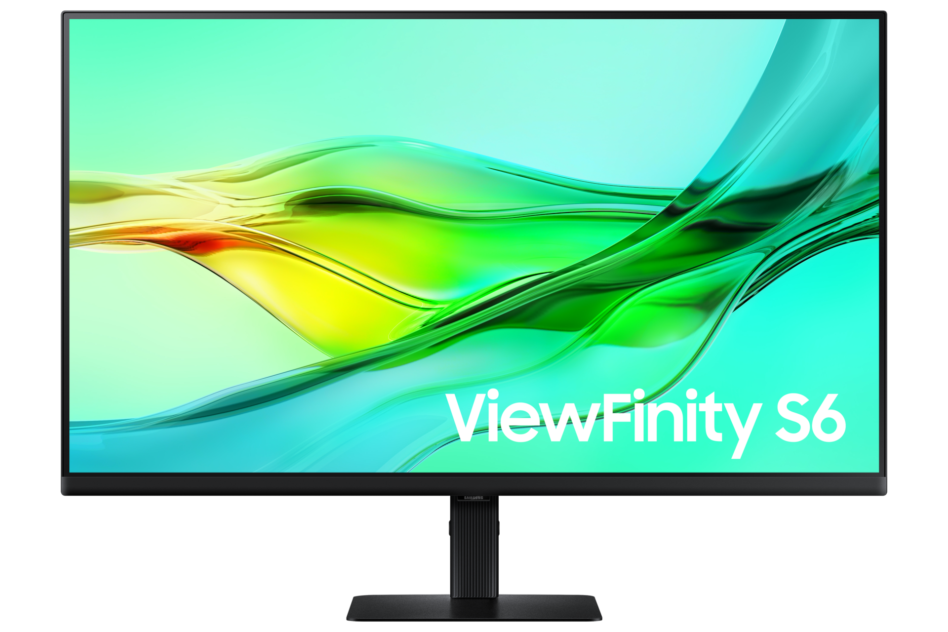 Monitor Viewfinity S6 32 cale QHD LS32D600UAUXEN - widok przodem z napisem Samsung ViewFinity S6