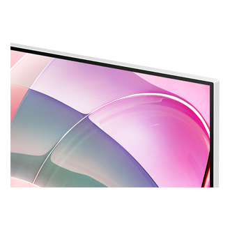 Biały monitor Viewfinity S7 32 cale 4K UHD LS32D701EAUXEN - widok prawej górnej krawędzi ekranu