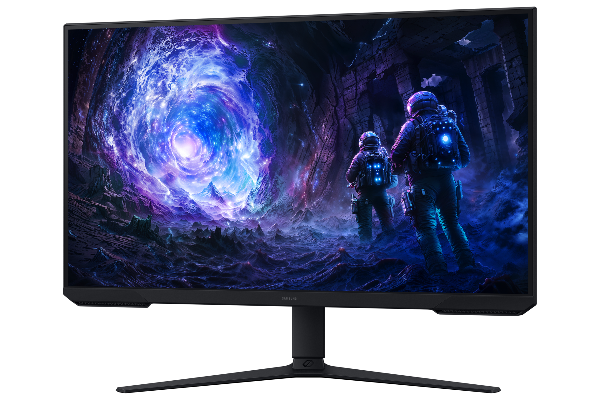 Monitor Gamingowy Odyssey G5 32" 180Hz QHD G51F w kolorze czarnym - widok z przodu z delikatnym skosem z prawej strony