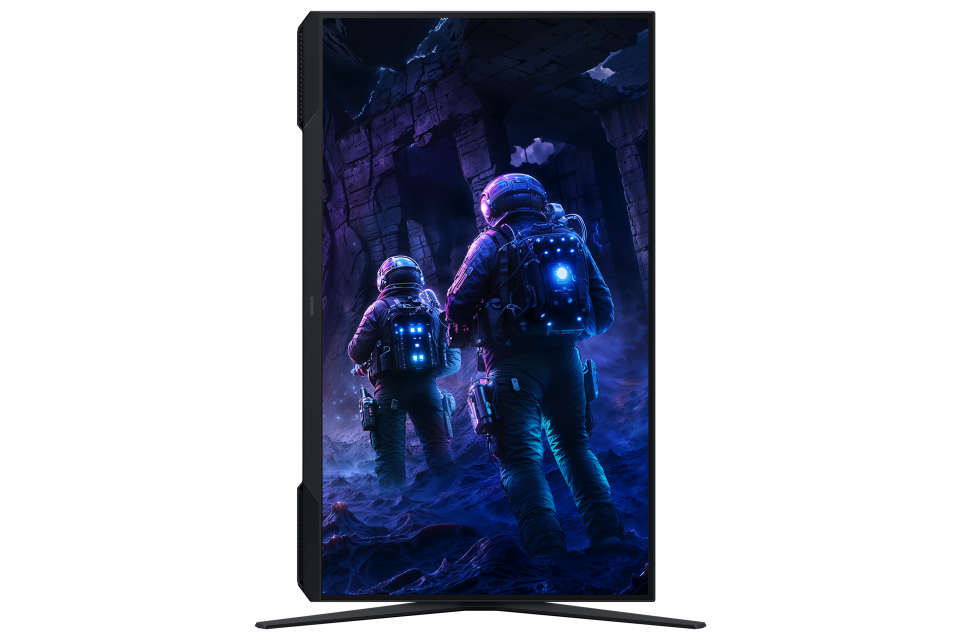 Monitor Gamingowy Odyssey G5 32" 180Hz QHD G51F w kolorze czarnym - widok w pozycji pionowej