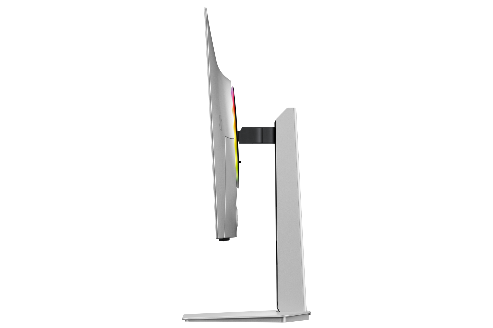 Monitor gamingowy Odyssey OLED G8 32'' 240Hz 4K G80SH - widok z boku z ergonomiczną podstawą z nachyleniem ekranu ustawionym w przód