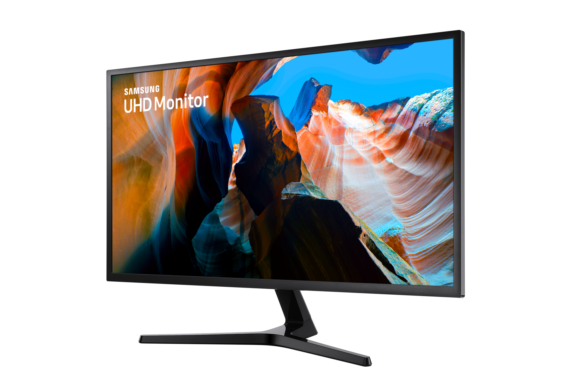 Monitor Samsung UJ59 32 cale o rozdzielczości UHD (LU32J590UQPXEN) - widok po skosie w prawo