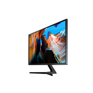 Widok na smukłe krawędzie monitora UJ59 32" o rozdzielczości UHD (LU32J590UQPXEN)