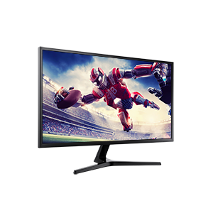 Szeroki ekran o rozdzielczości UHD w monitorach Samsung UJ59 32 cale (LU32J590UQPXEN) - widok po skosie w prawo