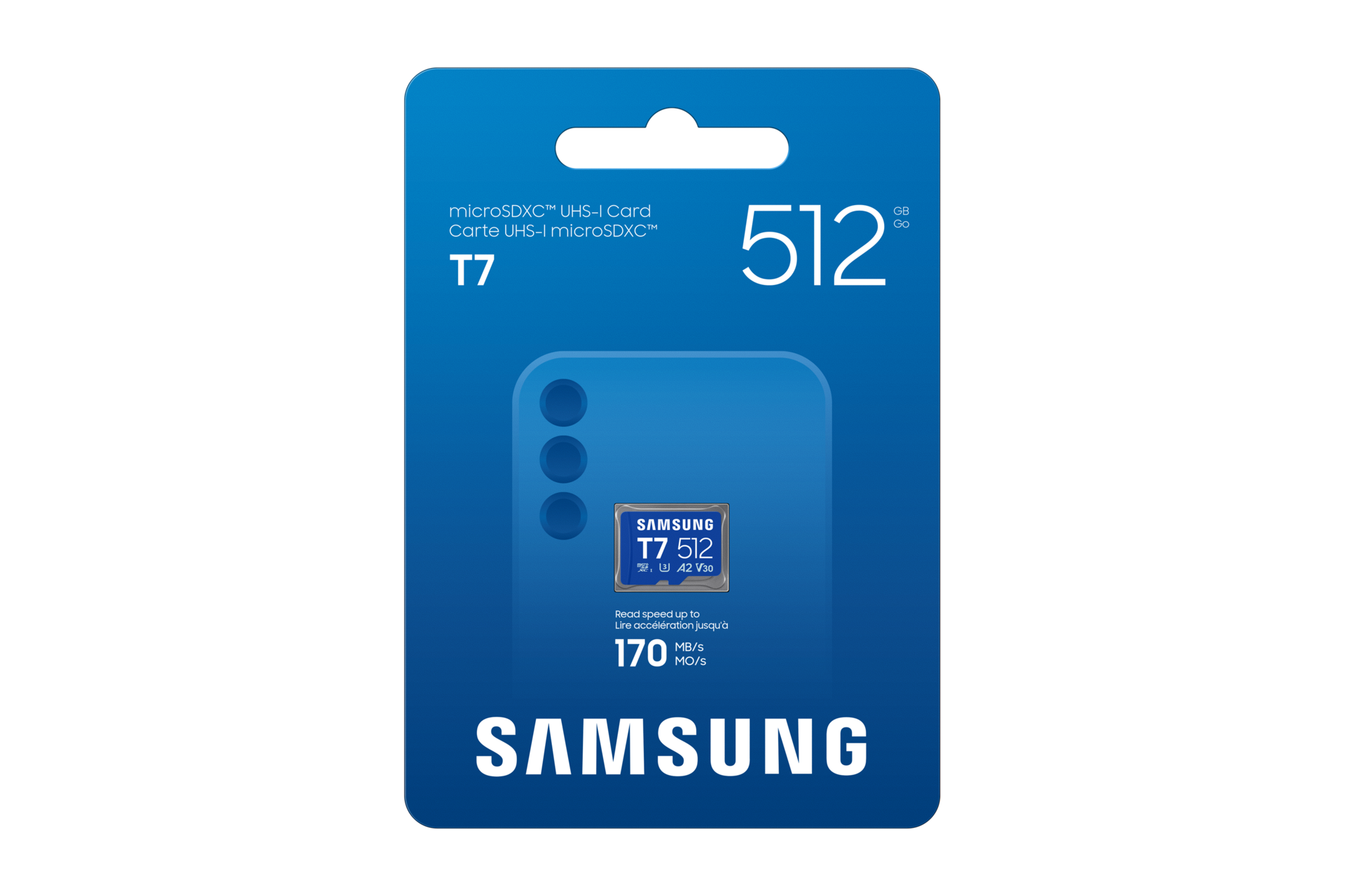 T7 microSD Card microSDXC™ UHS-I Card Front-PKG Blue 