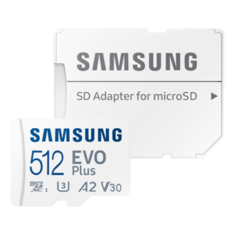 Samsung MB-MC512GA Carte Mémoire MicroSD Evo Plus 512G avec Adaptateur SD  100 Mo/s en lecture et 90 Mo/s écriture - Carte mémoire micro SD