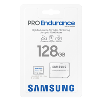 Zdjęcie pokazujace opakowanie karty pamięci microSD 128GB PRO Endurance  MB-MJ128KA/EU.