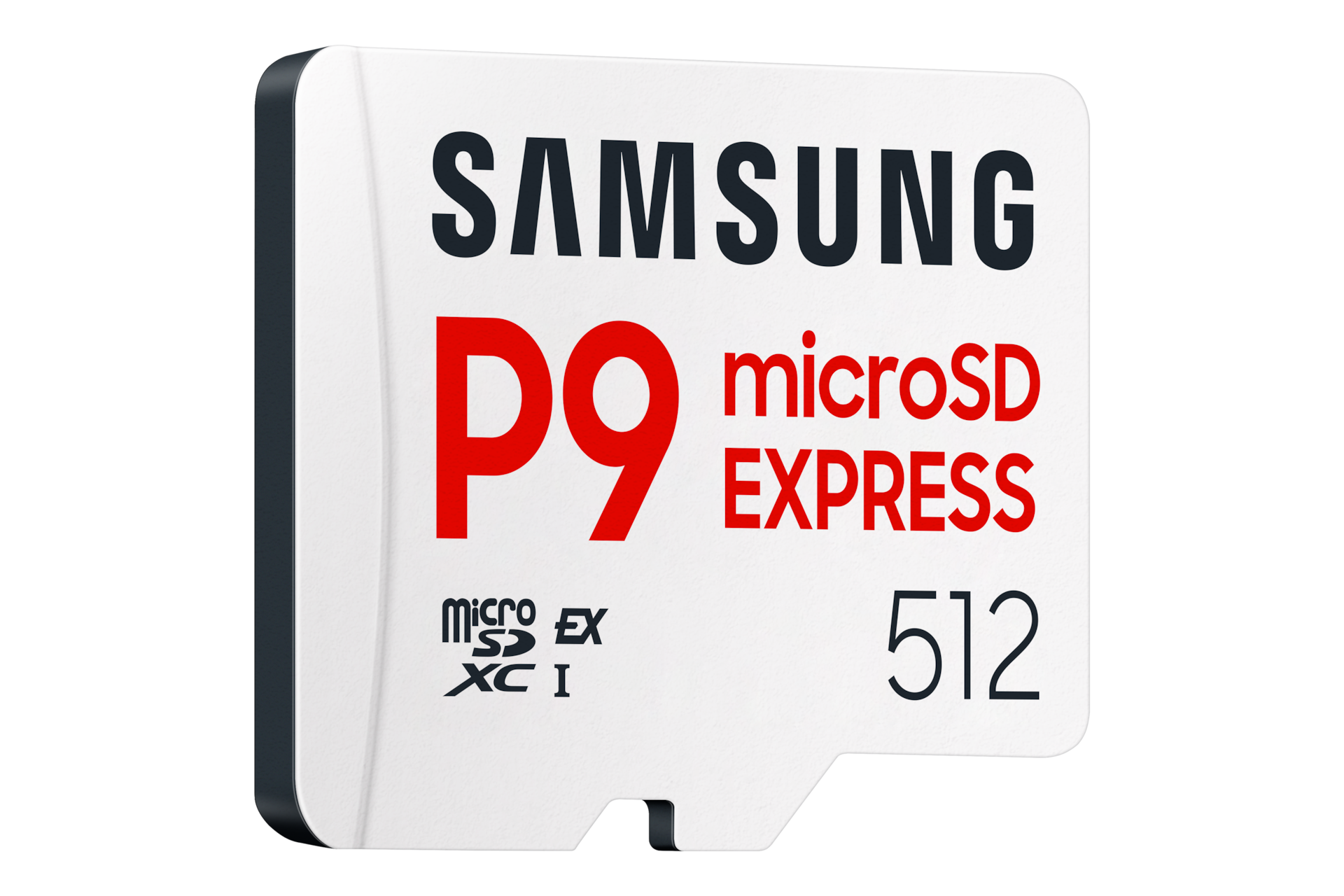 Karta pamięci MicroSD P9 Express 512GB - widok z przodu pod kątem z lewej strony
