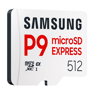 Karta pamięci MicroSD P9 Express 512GB - widok z przodu pod kątem z lewej strony
