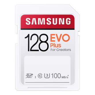 Karta pamięci Samsung EVO Plus 2020 128GB - MB-SC128H/EU - widok na nośnik od przodu
