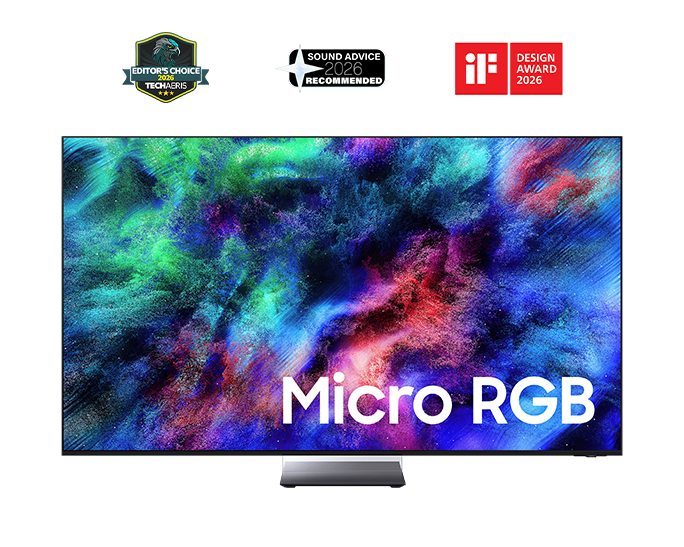 Micro RGB R95H 4K Samsung Vision AI Smart TV (2026) MRE65R95HATXXH Front Black 