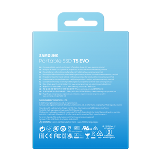 Zdjęcie pokazujące tył opakowania dysku przenośnego SSD 4TB T5 EVO USB 3.2 Gen 1.