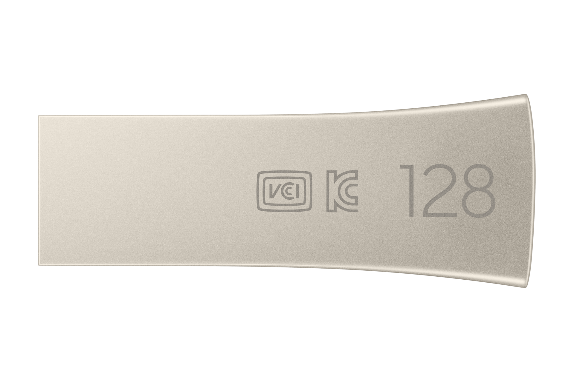 Pendrive 128 GB Samsung BAR Plus 2020 USB 3.1 Flash Drive MUF-128BE3/APC w kolorze srebrnym - wybierz pendrive z 5-letnią gwarancją i szybkością sekwencyjnego odczytu do 300 MB/s - widziany od dołu 