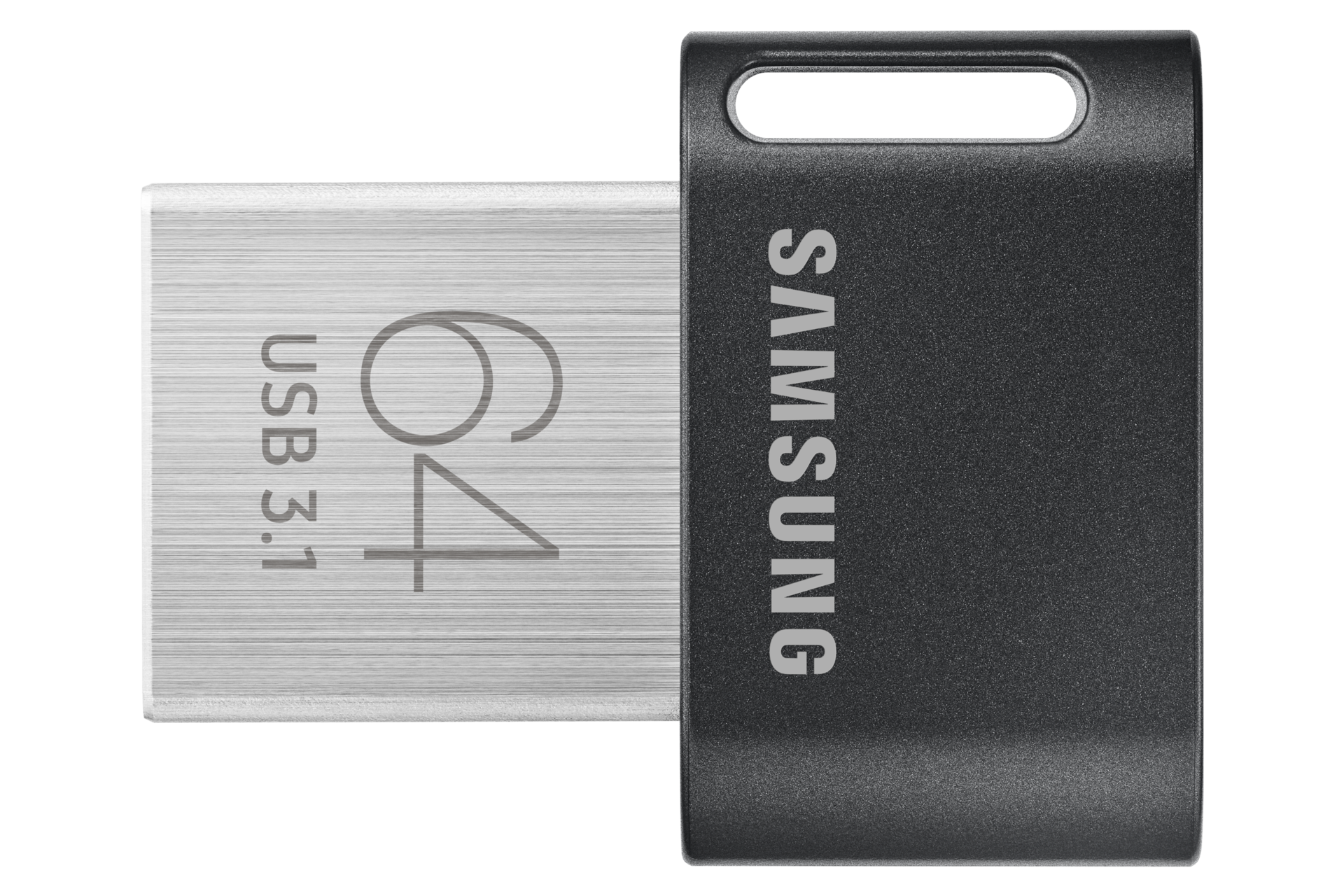 Niewielki pendrive Samsung FIT Plus 2020 USB 3.1 Flash Drive 64 GB MUF-64AB/APC z szybkością sekwencyjnego odczytu 300 MB/s - widziany od góry 