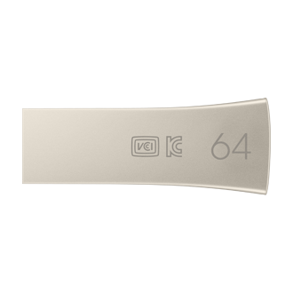 Pendrive 64 GB Samsung BAR Plus 2020 USB 3.1 Flash Drive MUF-64BE3/APC w kolorze srebrnym - wybierz pendrive z 5 latami gwarancji - widziany od dołu 