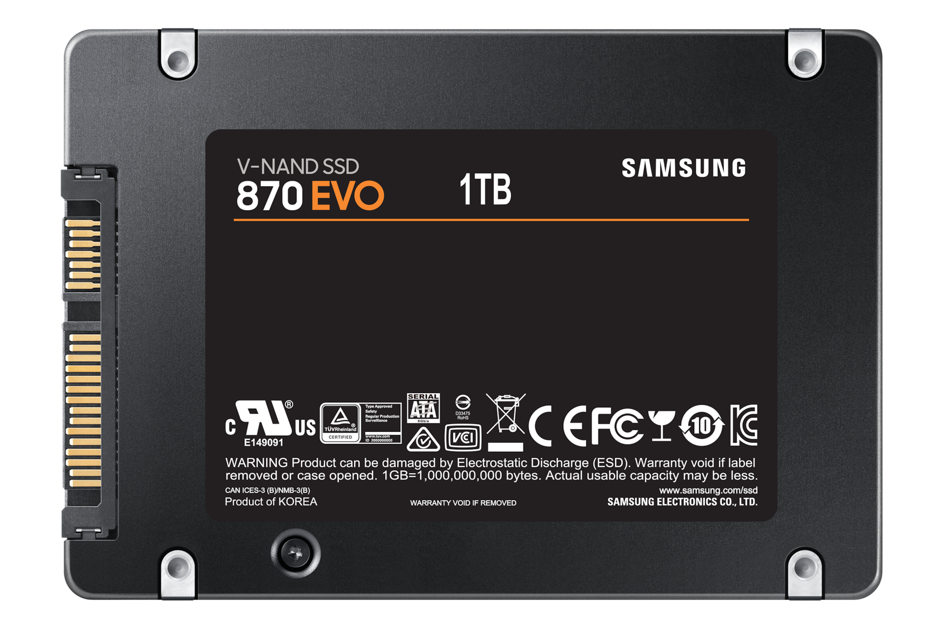 870 EVO SATA III 2.5 inch SSD Back Black 