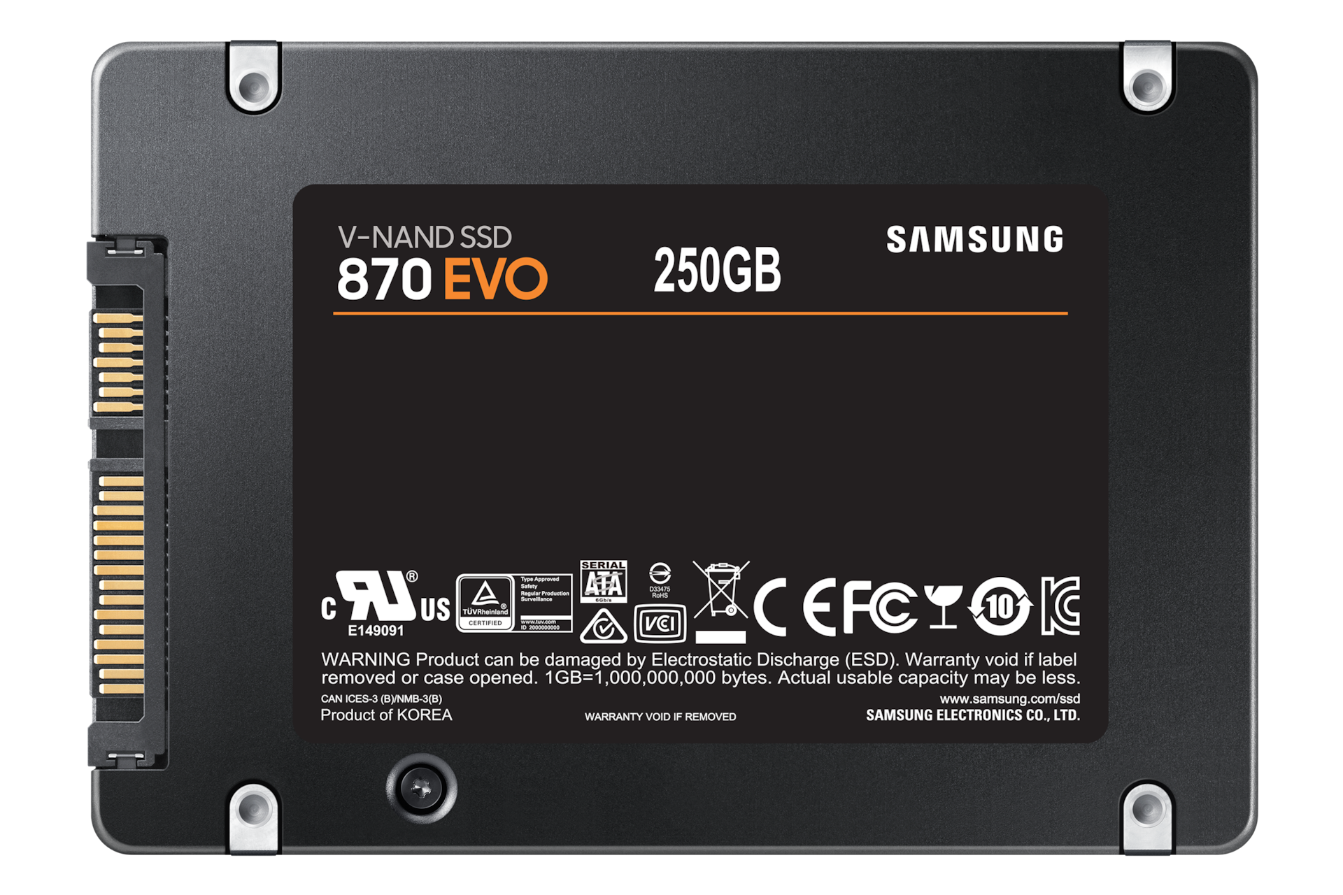 870 EVO SATA III 2.5 inch SSD Back Black 