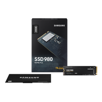 Zdjęcie pokazujące cały zestaw w opakowaniu dysku wewnętrznego 250 GB 980 PCIe 3.0 NVMe™ MZ-V8V250BW.