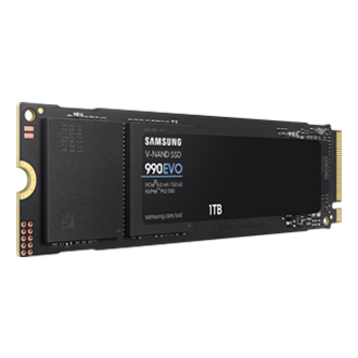 Dysk wewnętrzny 1TB 990 EVO PCle 4.0 NVMe™ MZ-V9E1T0BW - rzut z lewej.