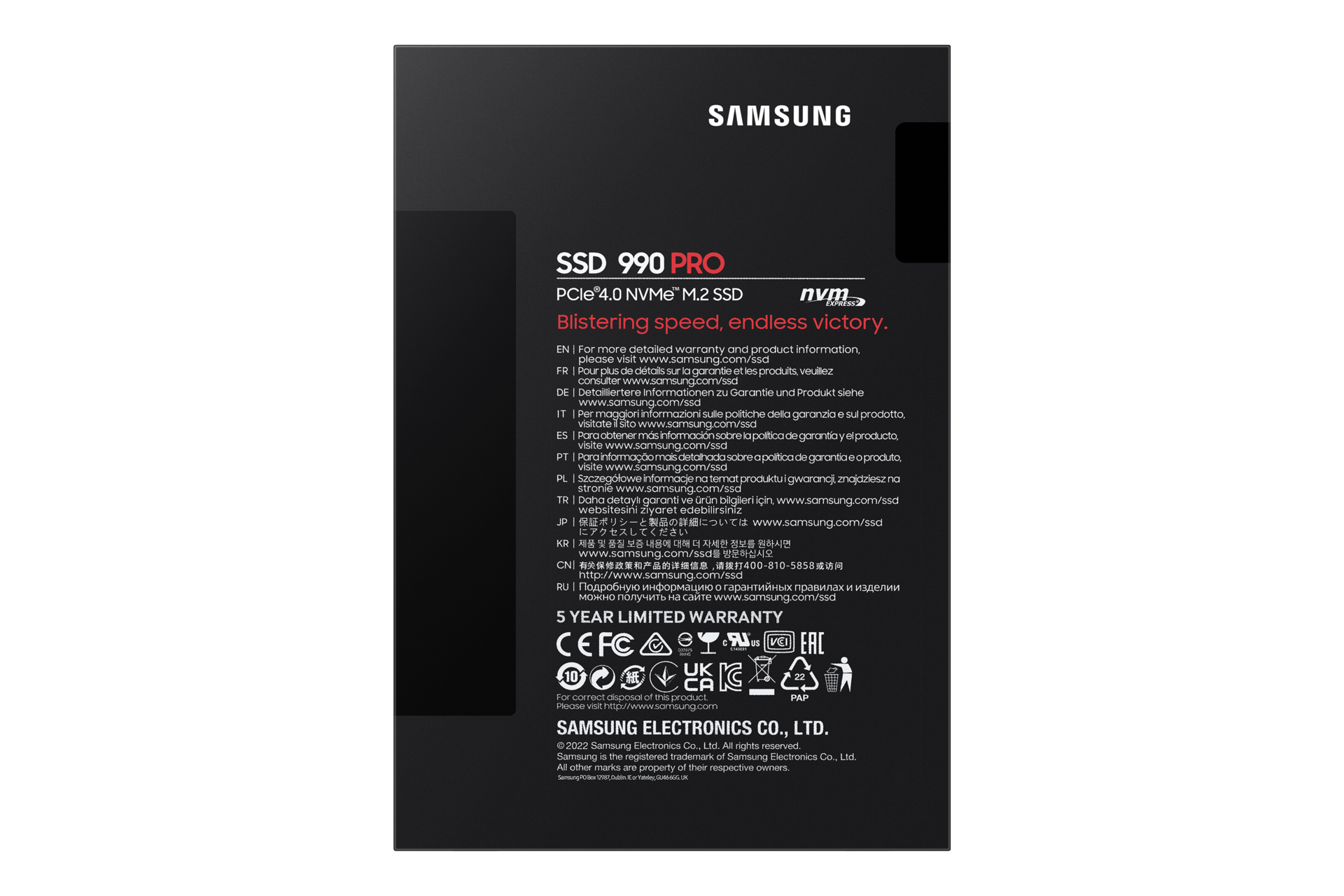 990 PRO PCIe 4.0 M.2 SSD PKG-Back Black 
