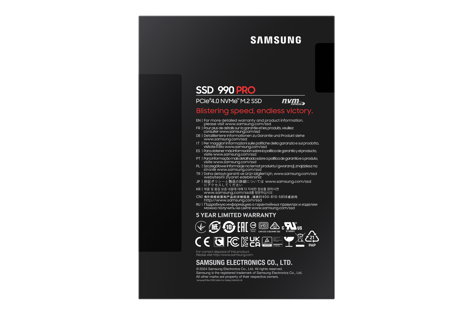 990 PRO PCIe 4.0 M.2 SSD PKG2-Back-Olympic- Black 