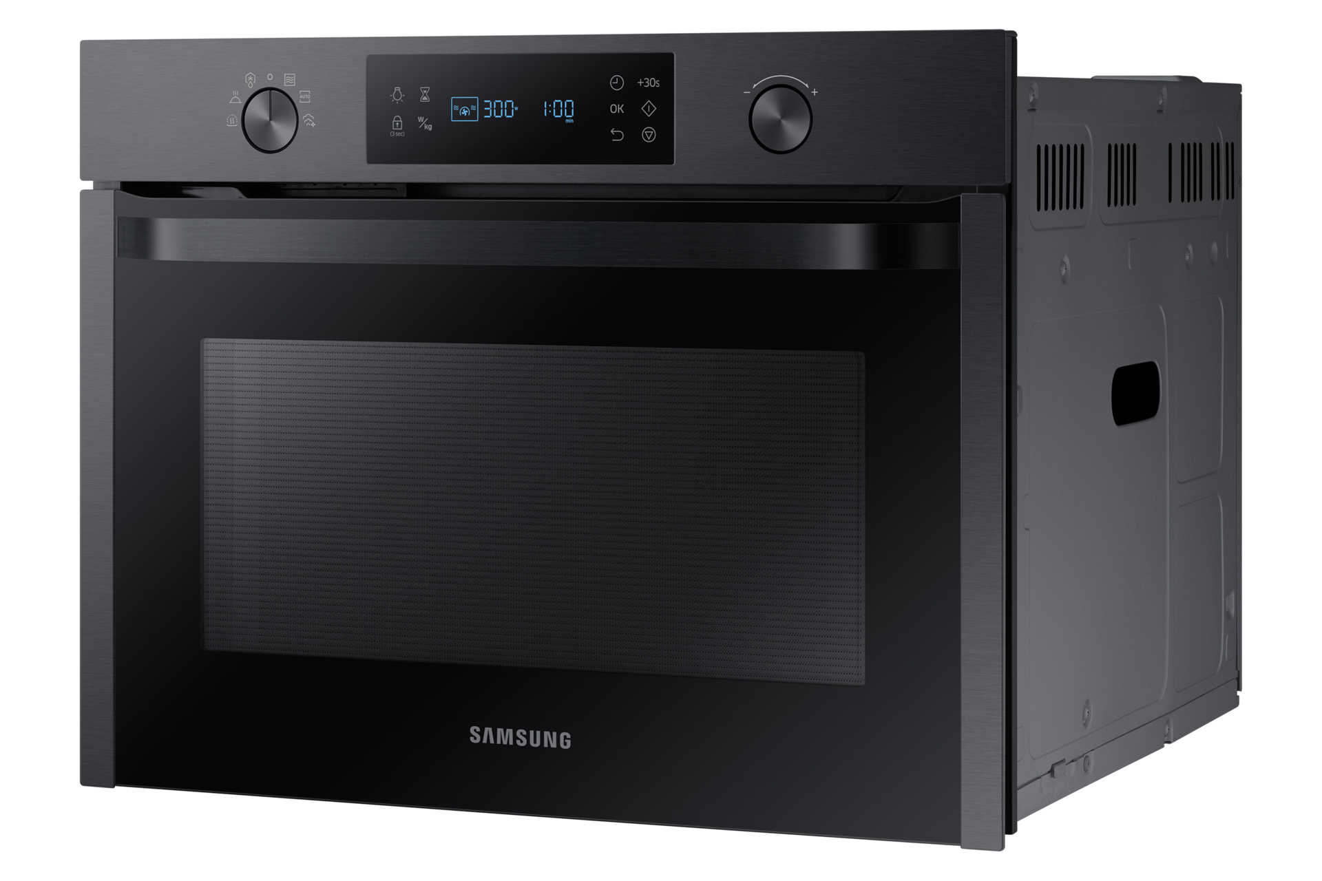 Oszczędność miejsca pomimo dużego rozmiaru dzięki możliwości zabudowy kuchenki mikrofalowej Samsung