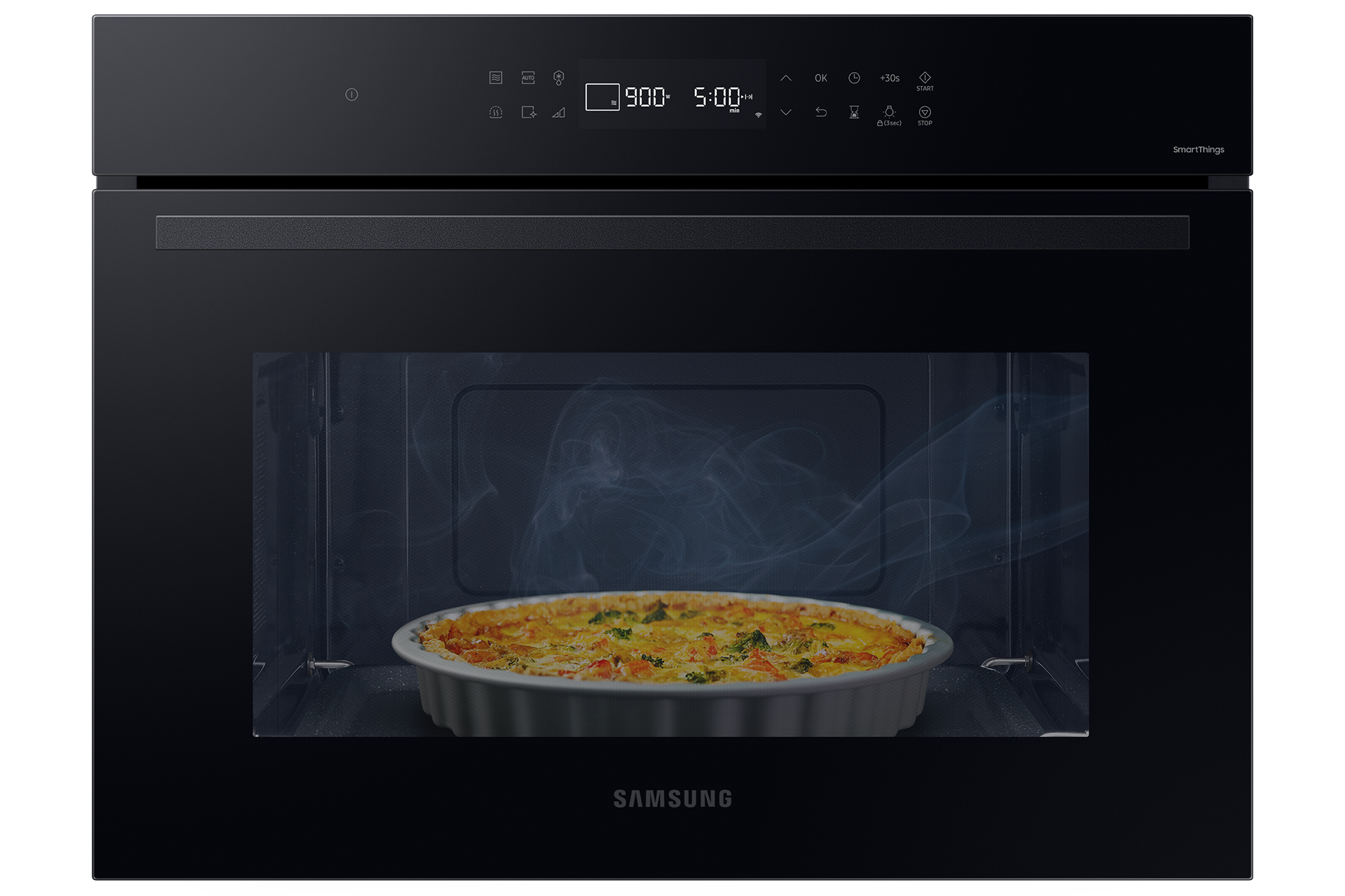 Mikrofalówka do zabudowy 900 W Auto Cook Podtrzymywanie ciepła Gotowanie na parze NQ5B4313IBK/U2 Czarne szkło
