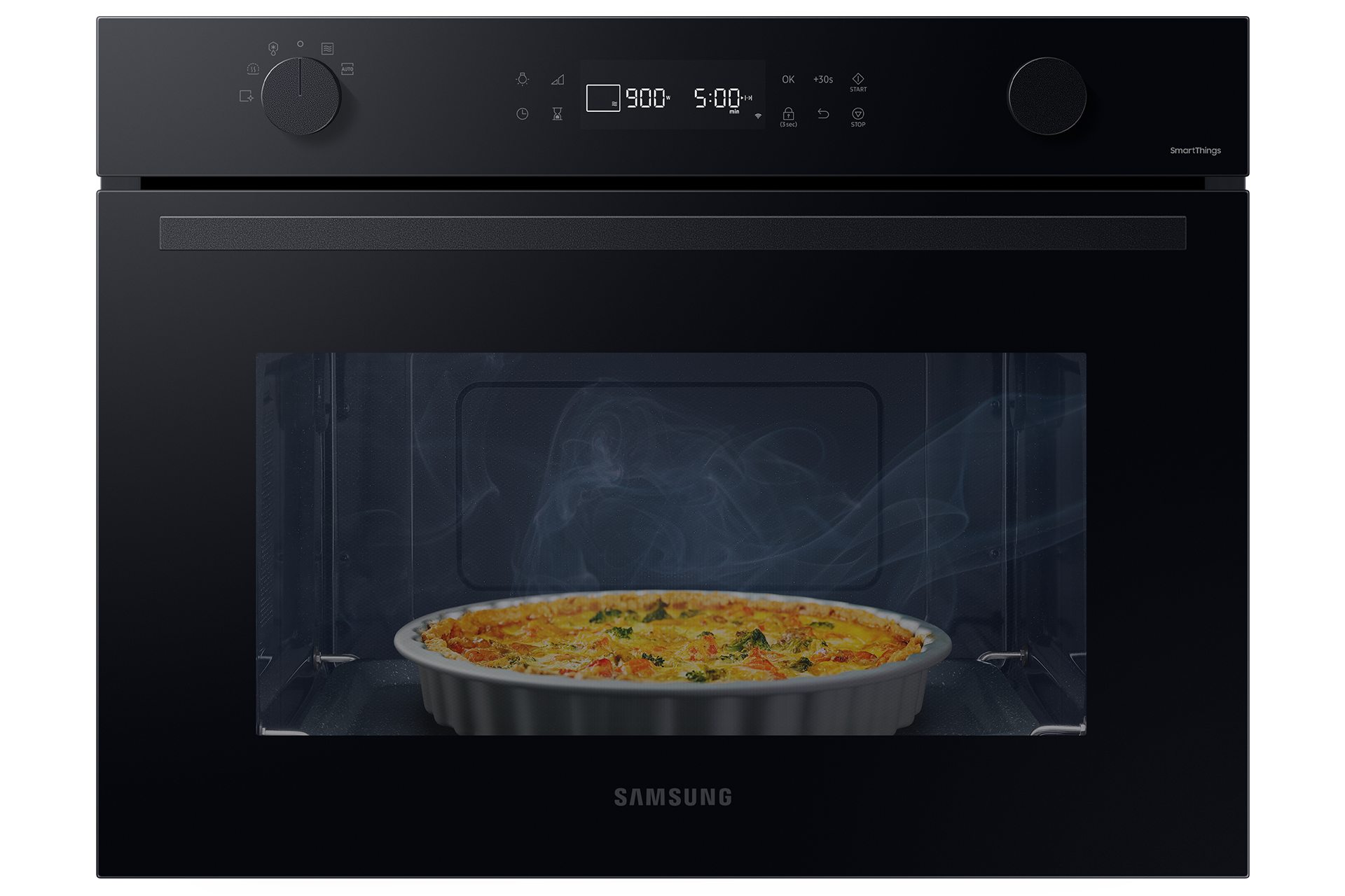Mikrofalówka do zabudowy 900 W Auto Cook Podtrzymywanie ciepła Gotowanie na parze NQ5B4513IBK/U2 Czarne szkło