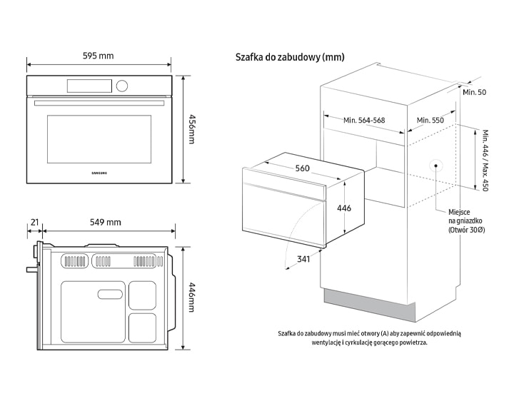 Kuchenka mikrofalowa NQ5B5713GBK/U2 otwarta z blachą w środku