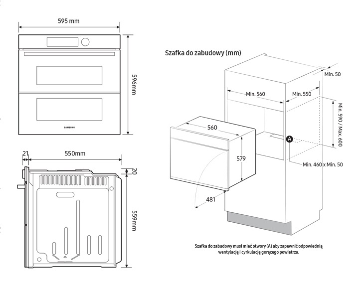 Piekarnik parowy NV7B4140VAK z funkcją Wi-Fi otwarty z blachami do pieczenia w środku 
