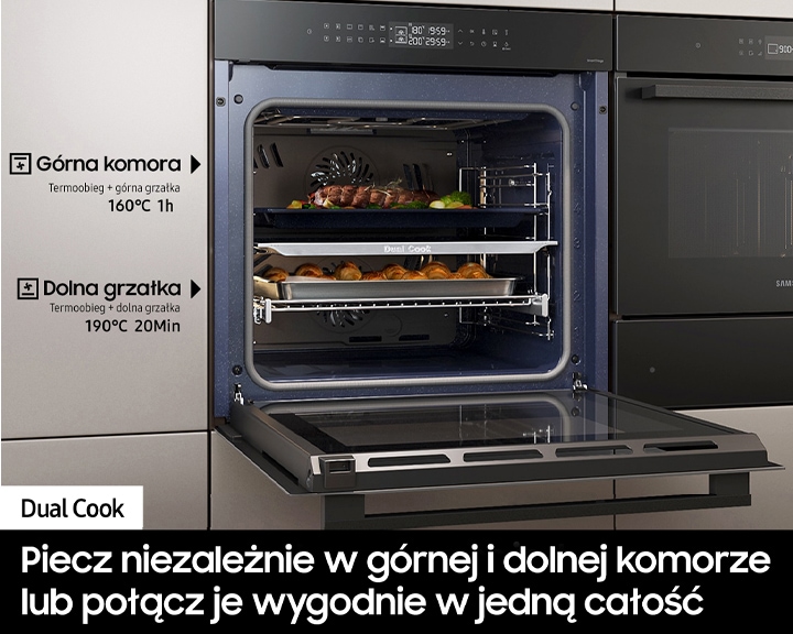 Piekarnik parowy NV7B4225ZAK/U2 z Dual Cook do zabudowy bokiem 